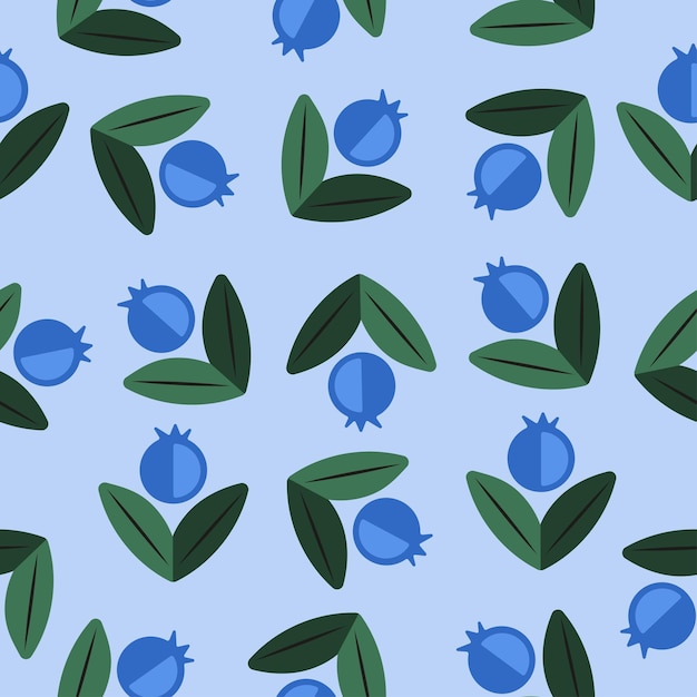 Berry vector blueberry seamless pattern