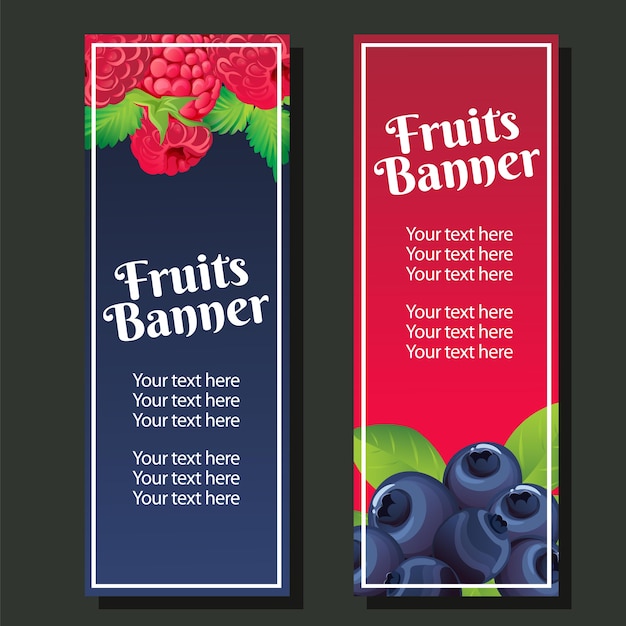 Vector berry verticale banner