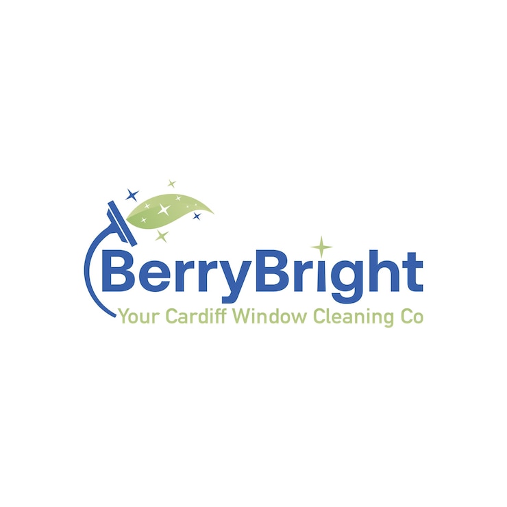 Berrybright Windows cleaning services logo wordmark design vector