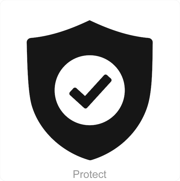 Bescherm- en veilig icoonconcept