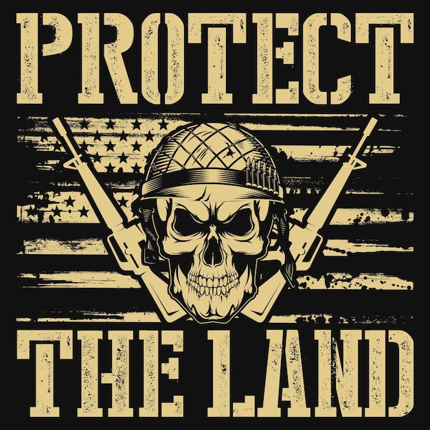 Bescherm het t-shirtontwerp van de landveteraan