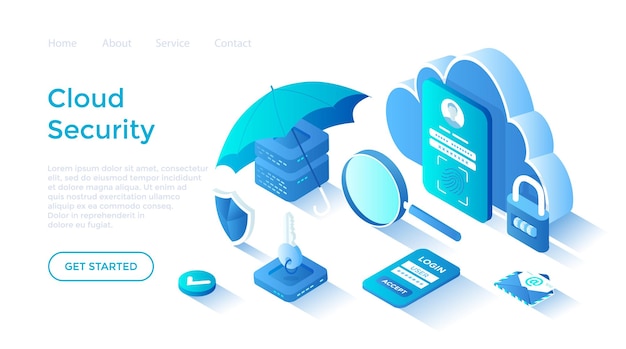 Bescherming van gegevens in de cloud Veilige hostingdienst Autorisatie-identificatie Veilige back-up