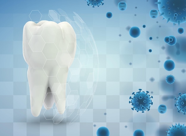 Bescherming van tanden tegen cariës en ziekten vectorsjabloon