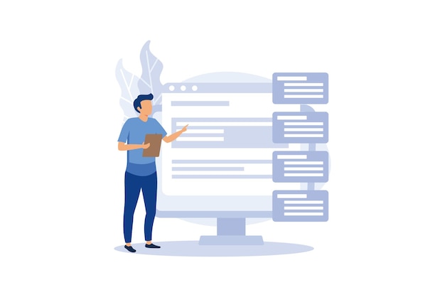Beschrijving van softwarevereisten illustratie exclusieve ontwerpinspiratie