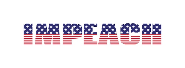 Beschuldig geïsoleerd woord VS-beschuldiging vectorbanner met Amerikaanse vlagtextuur