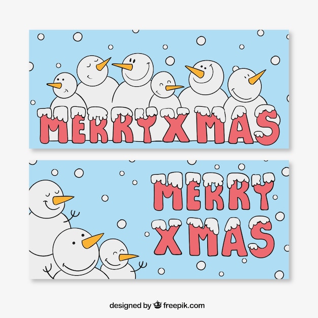 Besneeuwde kerst banners