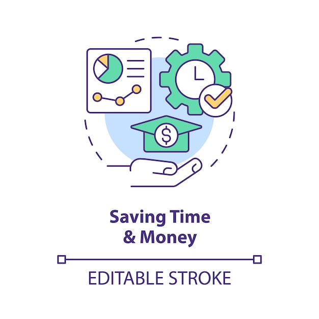Besparing van tijd en geld concept icoon