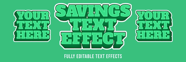 Besparingen Tekst Vector Effecten