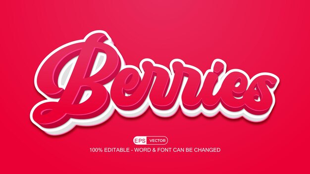 Bessen Bewerkbare Tekst Effect Vector Met Leuke Achtergrond