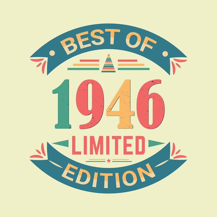 वेक्टर best of 1946 limited edition birthday celebration and tshirt design