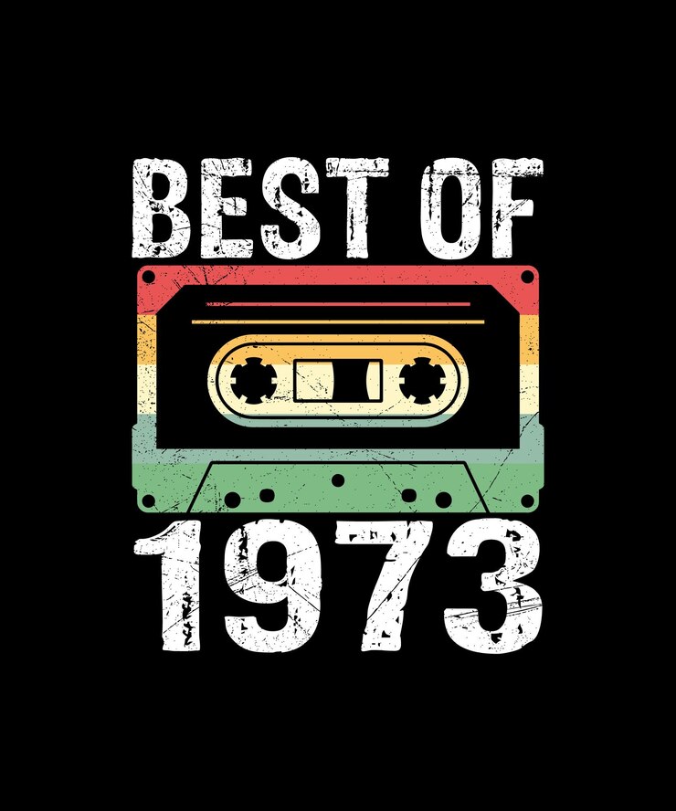 Vector 베스트 오브 1973 카세트 테이프 레트로 빈티지 티셔츠