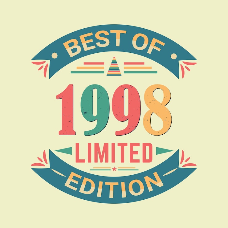 वेक्टर best of 1998 limited edition birthday celebration and tshirt design