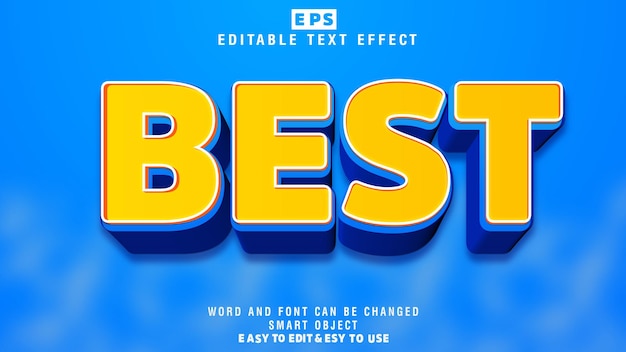 Best 3d editable text effect vector with background