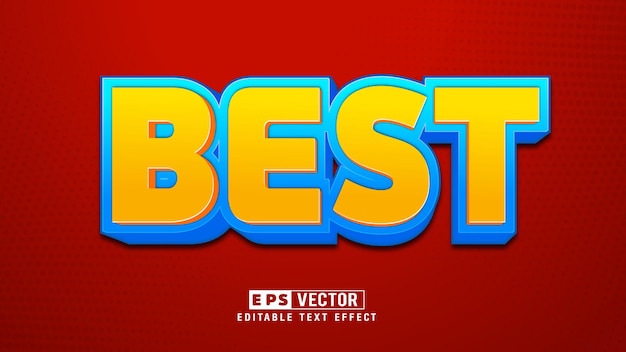 Vector best 3d editable text effect vector with background