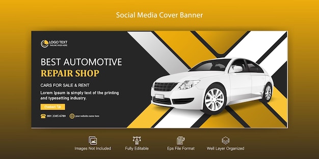 最高の自動車ソーシャル メディアと facebook カバー バナー デザイン テンプレート