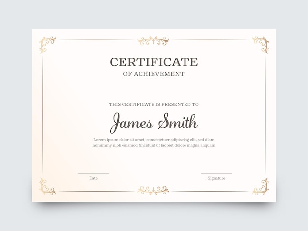 Best Award Certificate Of Achievement Template Design.