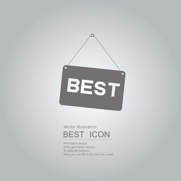 Vector best board. isolated on grey gradient background.