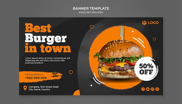 Best burger in town banner template