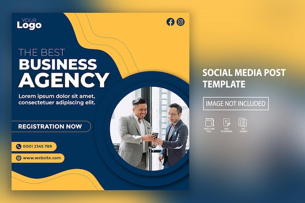 Vector the best business agency social media post template