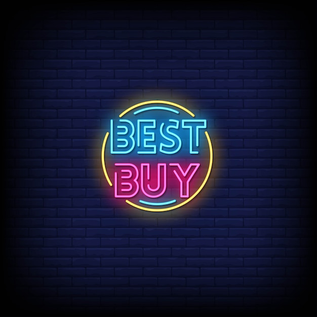 Best buy неоновые вывески стиль текст