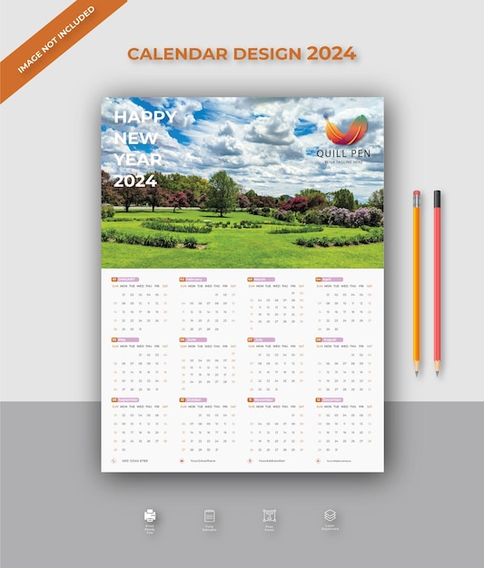 Vector best calendar design 2024