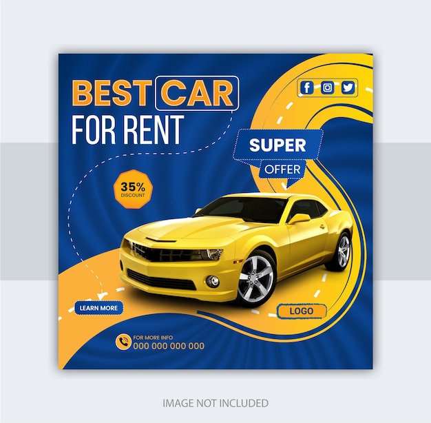 Best car for rent social media post design