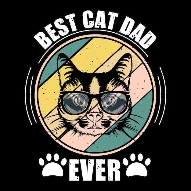 La migliore t-shirt cat dad ever, design t-shirt gatto, t-shirt gatto vettoriale, t-shirt amante dei gatti