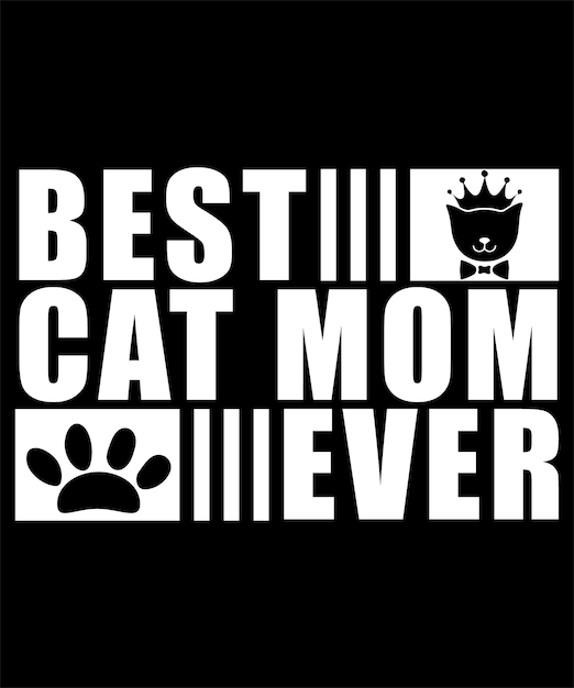 猫好きのための史上最高の猫のお母さんタイポグラフィtシャツデザイン