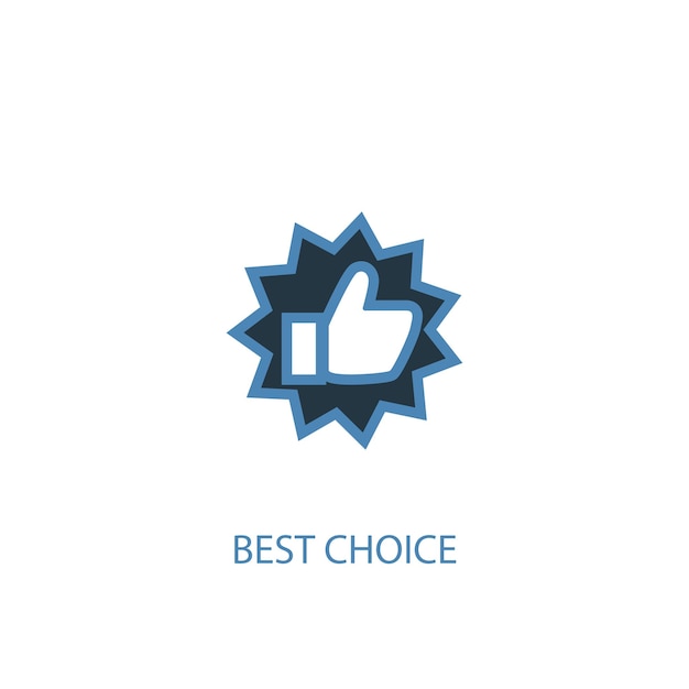 Vector best choice concept 2 colored icon. simple blue element illustration. best choice concept symbol design. can be used for web and mobile ui/ux
