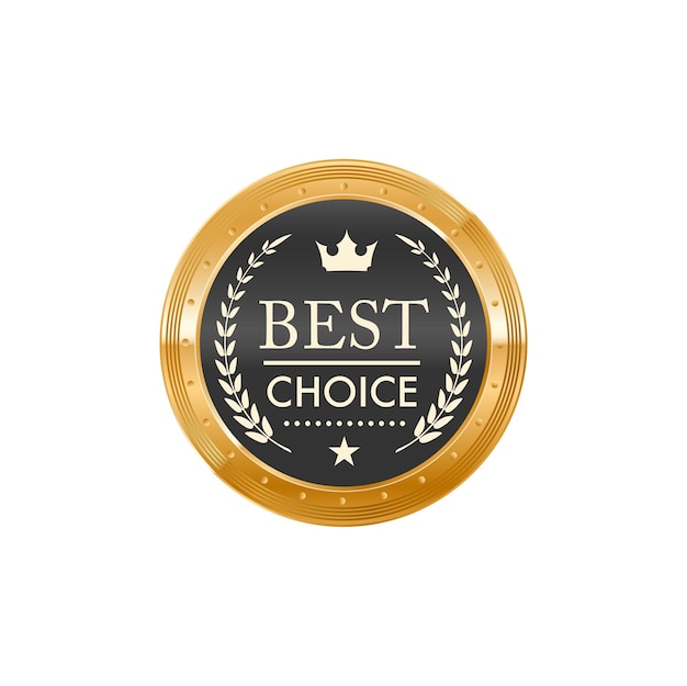 Vector best choice golden badge and customer choice label