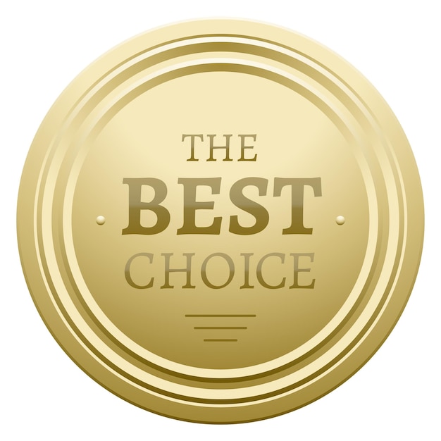 Best choice golden label Round award badge