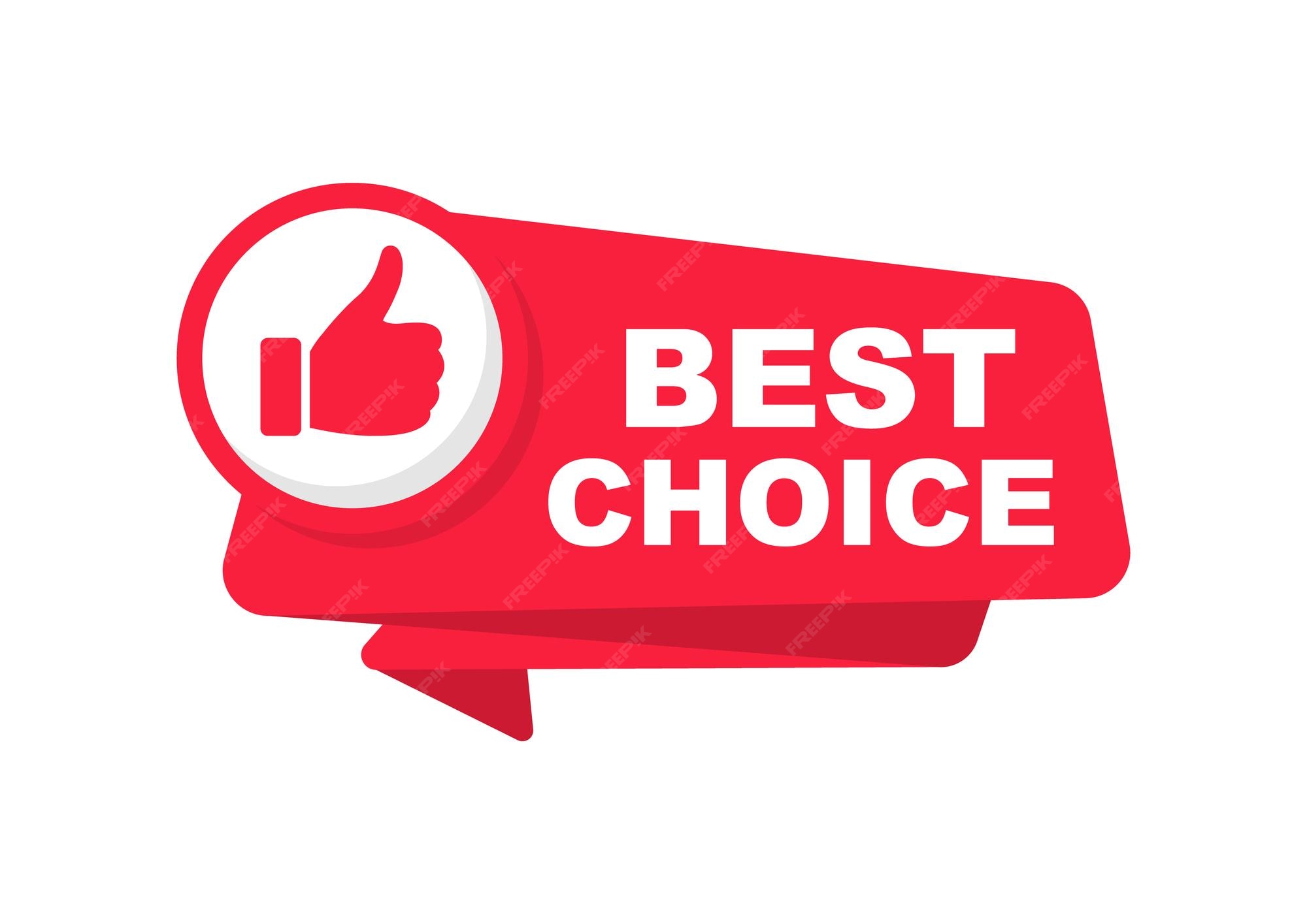 Premium Vector | Best choice icon with thumbs up label best choice for quality control