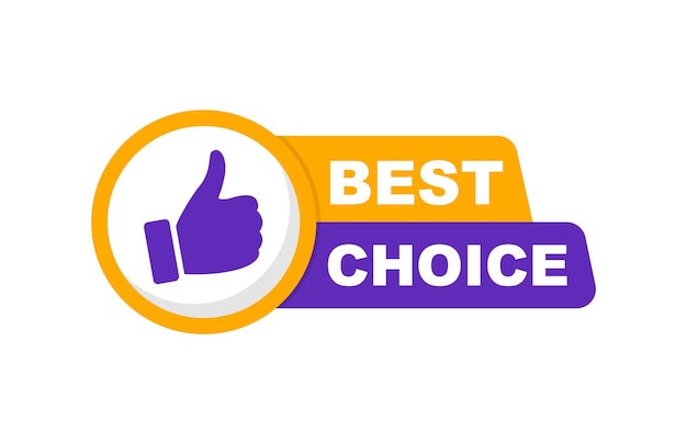 Best Choice icon with thumbs up Label best choice for quality control