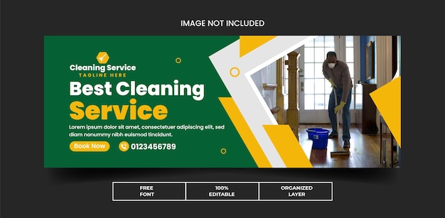 Best cleaning service social media cover photo and web banner ads template design