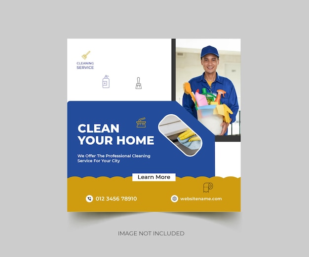 Vector best cleaning service social media post and home cleaning service banner template