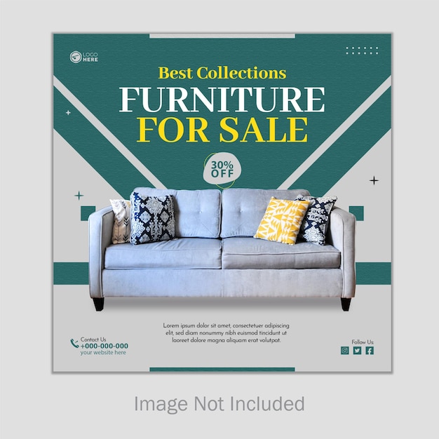 Best Collections furniture for sale social media post cover template