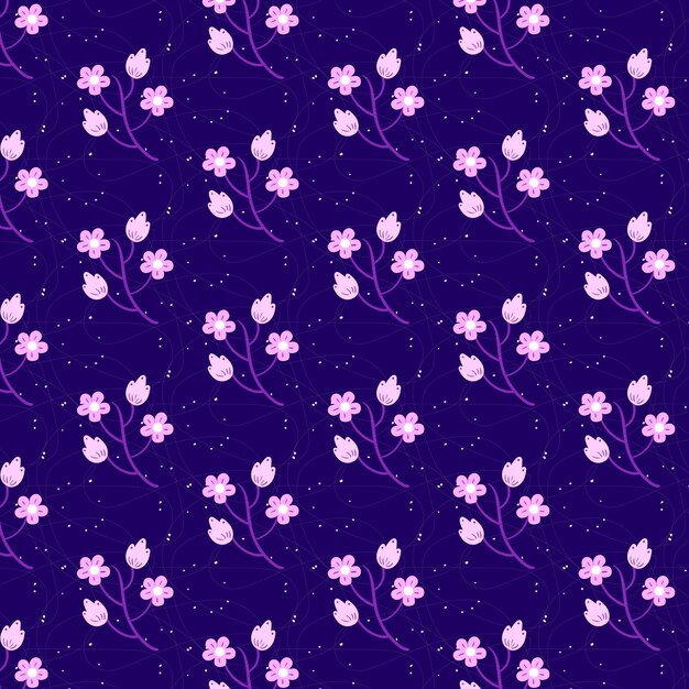 Vector best colorful patter design flat design small flowers pattern design