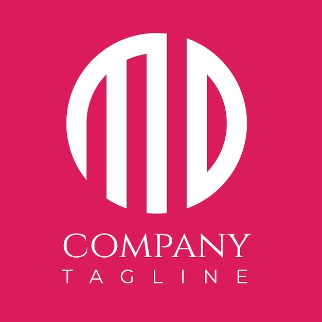 Best company vector logo md on a pink background