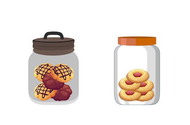 Best Cookie Jar Set Vector Illustration Flat Clip Art Illustration Vector Set Of Jars