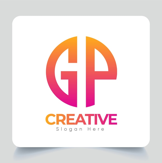 最高のクリエイティブ ビジネス エージェンシー レター gp ロゴ テンプレート デザイン、ユニークなデザイン コンセプト、プレミアム ベクトル.