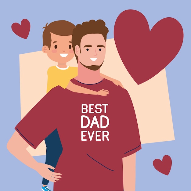 Vector best dad ever lettering