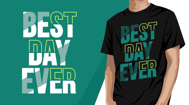 Лучший дизайн футболки с типографикой для дня