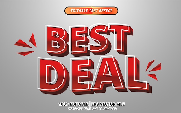 Best deal 3d editable text effect promotion advertising template design