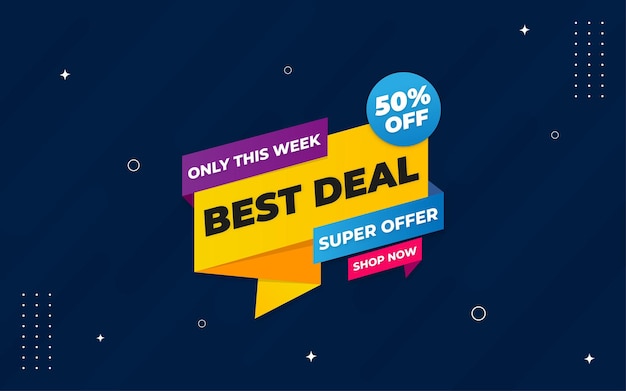 Best deal banner design with editable text effect