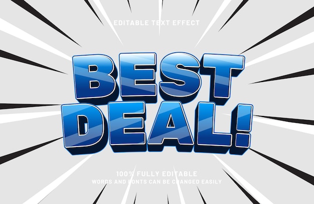 Vector best deal editable text effect with sale style