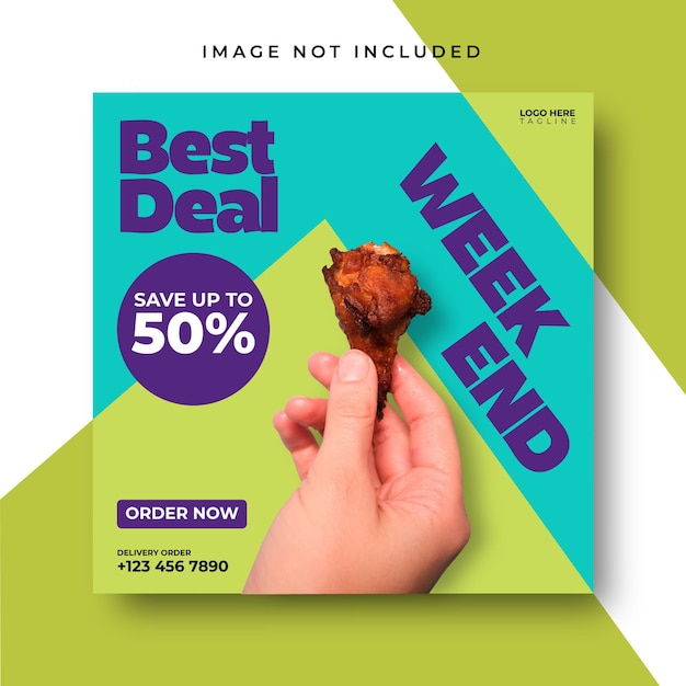 Best deal restaurant business marketing social media post or web banner template design