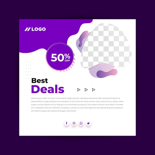 Vector best deale social media and instagram post template banner