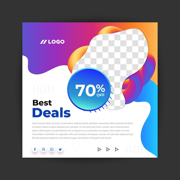 Best deals dynamic modern social media Instagram postsale banner