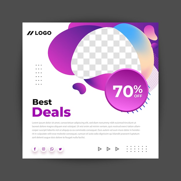 Best deals dynamic modern social media Instagram postsale banner