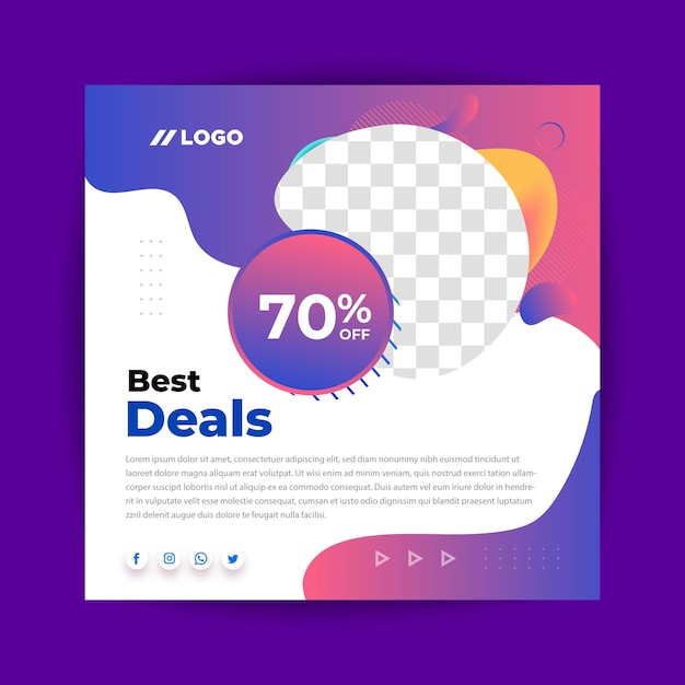 Vector best deals dynamic modern social media instagram postsale banner